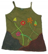 Hand Work Flower With Mantra Print Top Nepal
