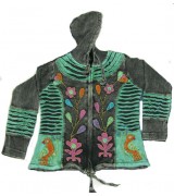 COTTON HAND CRUSHED HOODED JACKETS NEPAL