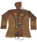 COTTON HAND CRUSHED FLOWER HOODED JACKETS NEPAL