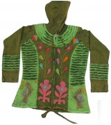 COTTON HAND CRUSHED BIRD HOODED JACKETS NEPAL