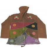 COTTON HAND CRUSHED FLOWER HOODED JACKETS NEPAL