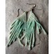 Hand Crocheted Glass Bead Ear Ring  