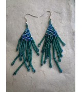 Hand Crocheted Glass Bead Ear Ring  