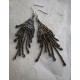 Hand Crocheted Glass Bead Ear Ring  