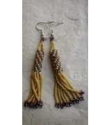 Hand Crocheted Glass Bead Ear Ring  