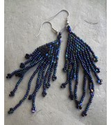 Hand Crocheted Glass Bead Ear Ring  