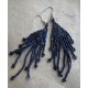 Hand Crocheted Glass Bead Ear Ring  