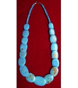 Blue Yak Bone Beads Pendant Necklace Nepal