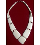 White Yak Bone Beads Pendant Necklace Nepal