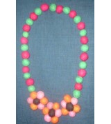 felt flower necklace-6 Pcs.