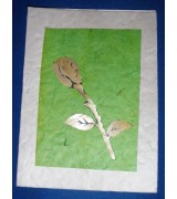 flower bamboo decorated handmade paper single card