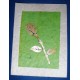 flower bamboo decorated handmade paper single card