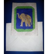 elephant bamboo decorated handmade paper single card