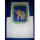elephant bamboo decorated handmade paper single card