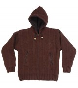 woolen dark marron hooded jacket-3 Pcs.