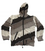 patch work woolen hooded jacket-3 Pcs.