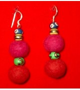 felt earrings-6 Pairs