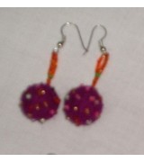 felt beads earrings-6 pairs