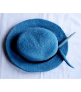 felt round blue hat-6 Pcs.