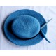 felt round blue hat-6 Pcs.
