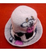felt round print hat