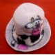 felt round print hat
