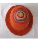 felt orange round hat