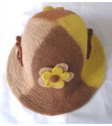 felt flower patch hat