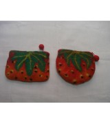 felt leaf design coin purse-1 Dozen