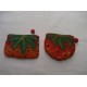 felt leaf design coin purse-1 Dozen