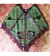 Silk border woolen poncho-3 Pcs.