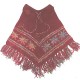Silk border woolen poncho