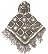 Woolen flower hooded poncho-3 Pcs.