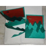 handmade x-mas tree card-6 packet