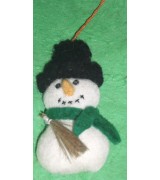 Felted Decorated Snowman 